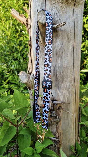 Telefoonkoordje - panterprint wit