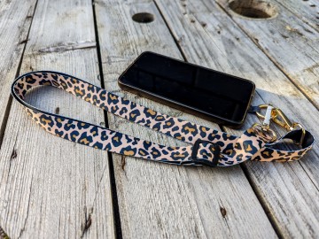 Telefoonkoordje - panterprint bruin