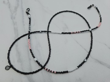 Zonnebrilkoordje - zwart roze