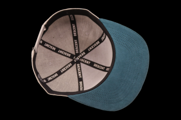 DESCENT Snapback Cap - Grey/Petrol Suede (binnenzijde)