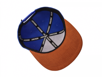 DESCENT Snapback Cap - Blue/Brown Suede (binnenzijde)