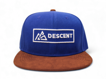 DESCENT Snapback Cap - Blue/Brown Suede (vooraanzicht)