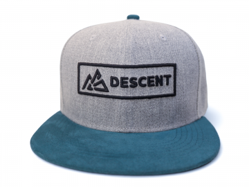 DESCENT Snapback Cap - Grey/Petrol Suede