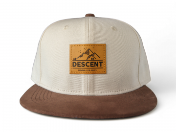 DESCENT Snapback Cap - Beige/Brown Suede