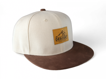 DESCENT Snapback Cap - Beige/Brown Suede