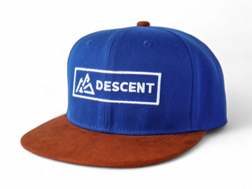 DESCENT Snapback Cap - Blue/Brown Suede