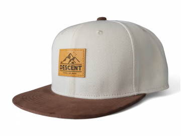 DESCENT Snapback Cap - Beige/Brown Suede