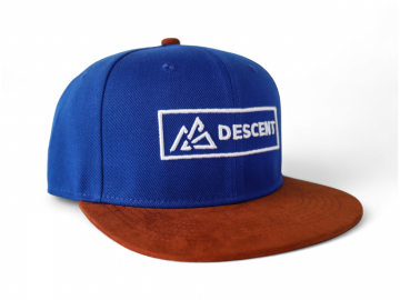 DESCENT Snapback Cap - Blue/Brown Suede