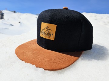 DESCENT Snapback cap - Black/Brown Suede