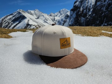 Snapback Cap - Beige/Brown Suede