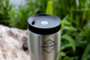 RVS Thermosbeker - Zilver/Zwart