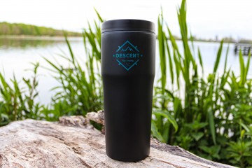 RVS Thermosbeker - Zwart/Turqoise